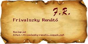 Frivalszky Renátó névjegykártya