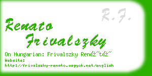 renato frivalszky business card